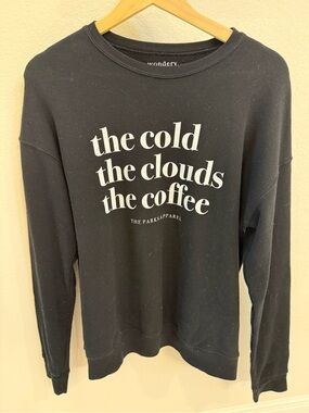 Wonderly Black Crewneck Sweatshirt with White Slogan